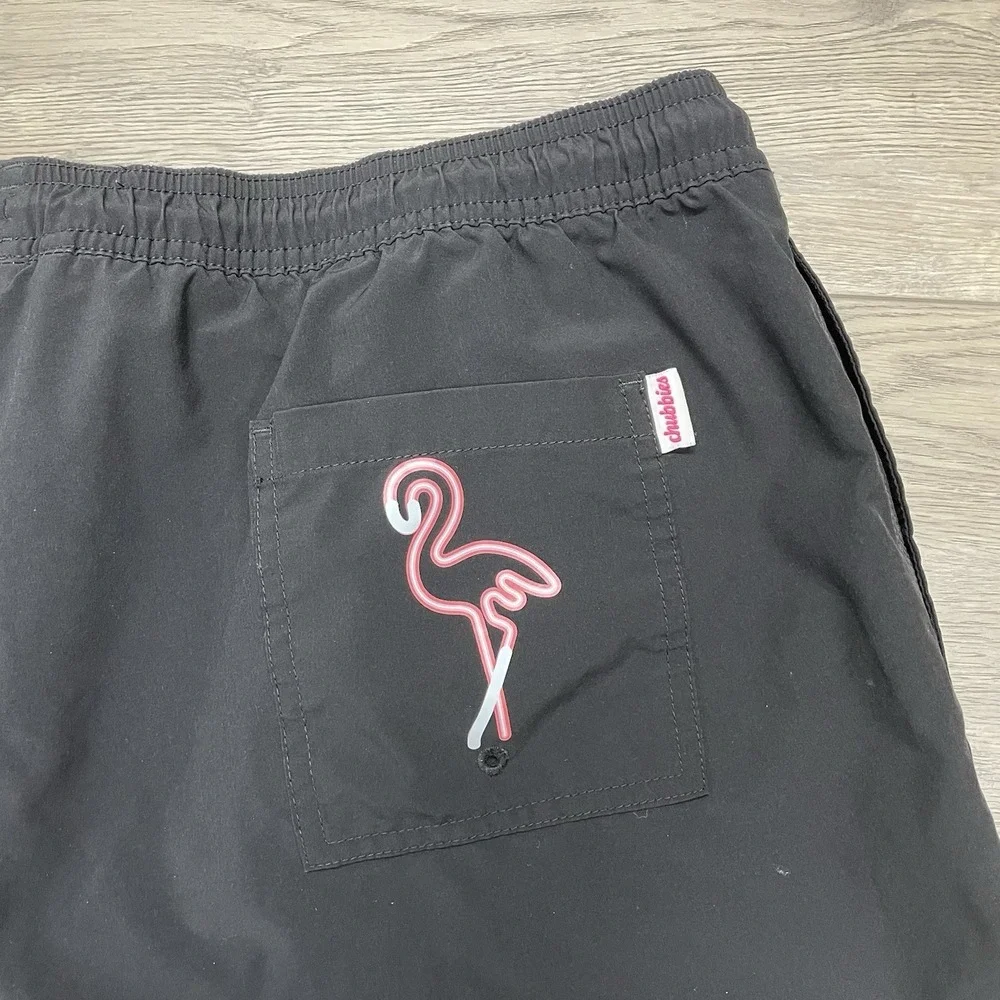 Chubbies Black Flamingo Swim Shorts Men's Sz XXL Prep Beach Frat